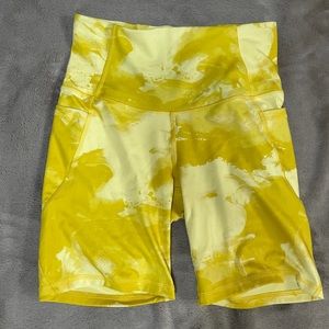Small Yellow Tie Dye Bike Shorts